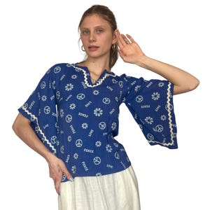 1970s Angel Sleeve Top | XS | Hippie | Boho | Vintage