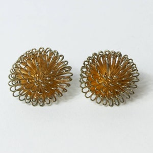 1960s Atomic 3D Clip-On Earrings Vintage