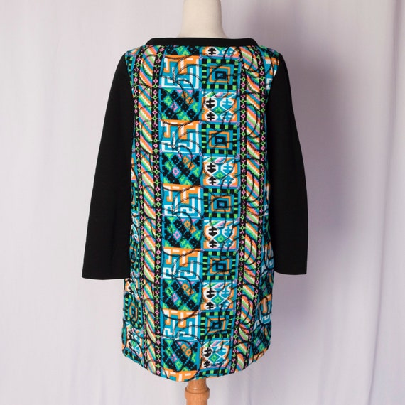 1960s Quilted Patterned Tunic Top | Bust 42" | Vi… - image 2