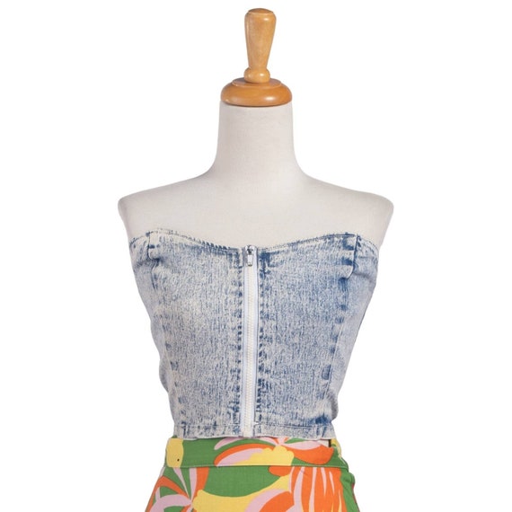 LV reworked vintage y2k denim corset top