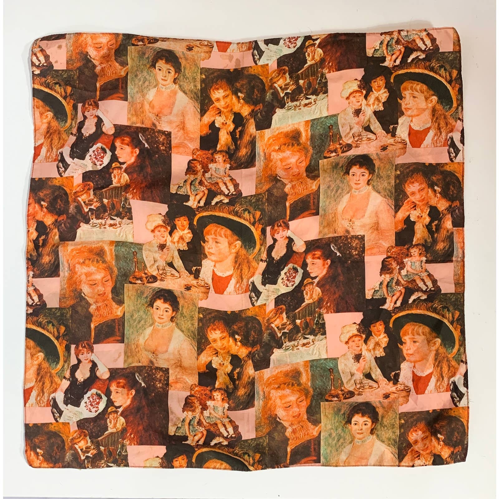 foulard soie - VINTAGE - signé : G. Renoir - 78 X 77 cm