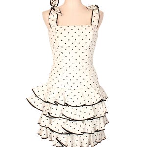 White Dress With Black Polka Dots - Etsy