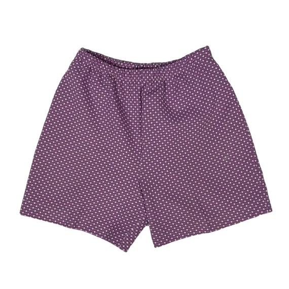 60s Purple and White Dotted Shorts | Waist 26-32 … - image 1
