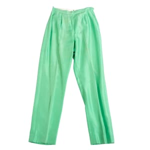 1960s Green Pants | Waist 26" | Side Zip | Cigarette Pant | Vintage