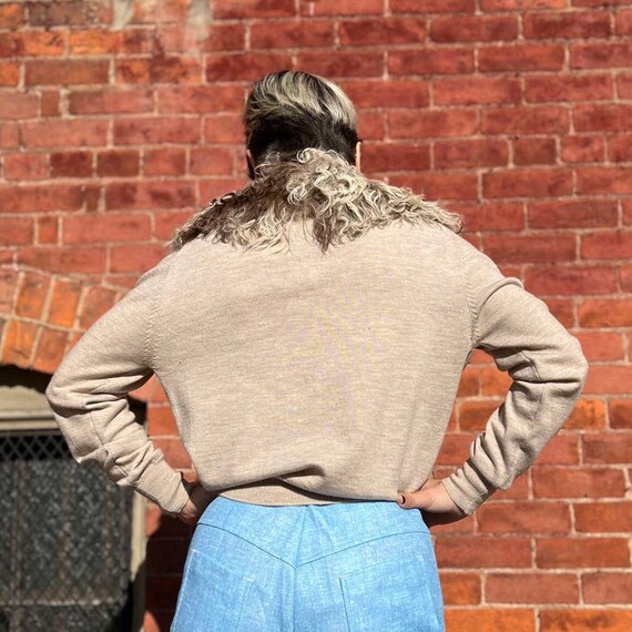 lamb knit- 60s mohair zip cardigan