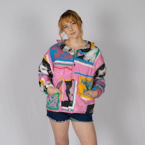 Handmade New Kids on the Block Quilted Bomber Jacket | S | Modern