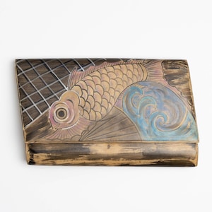 80s Hand Painted Fish Purse With Removable Strap | VTG Vintage
