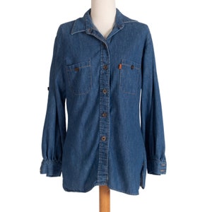 Chemise en jean Levi&#39;s des années 1970 | Buste 34&quot; | Boutonné | vintage
