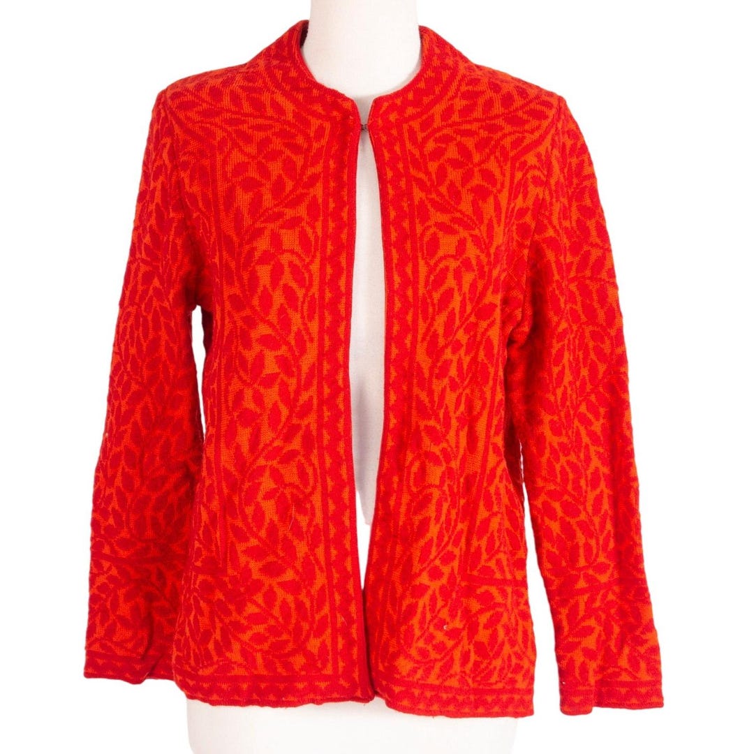 トップス 60s Catalina mohaircardigan 1960s Red Leaf Cardigan Sweater | Catalina | Medium | Vintage