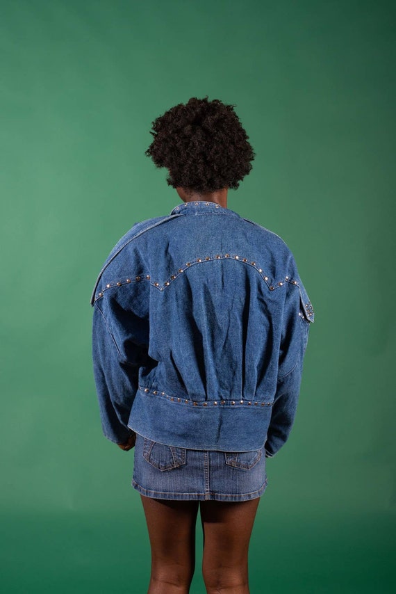 1980s Studded Denim Jacket | Small Medium | VTG V… - image 4