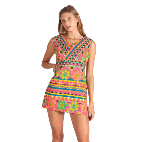 1960s Mod Mini Dress | Bust 38-40