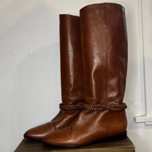 70s Brown Boots | Made in Brazil | Pull On | US Womens  10B | Vintage