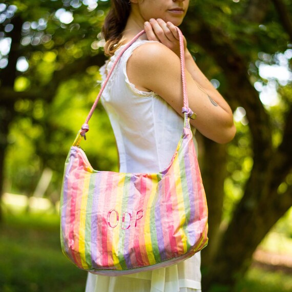 1970s Pastel Rainbow Purse | Shoulder Bag | Vinta… - image 1