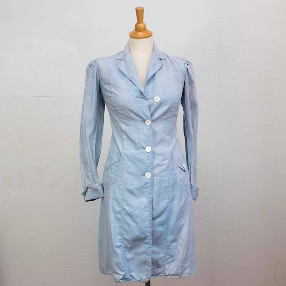 30s 40s Driving Coat Lightweight Cotton | Small |… - image 1