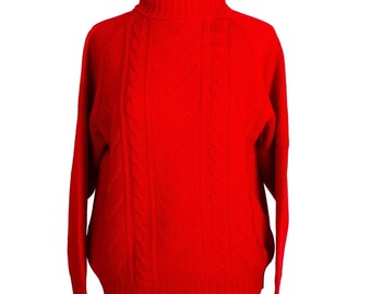 1960s Red Wool Knit Sweater | Pendleton | Turtleneck | Vintage