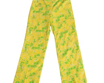 1970s Lilly Pulitzer Pants | Yellow Lion Print | Waist 28-30" | Lilly Pulitzer | Vintage
