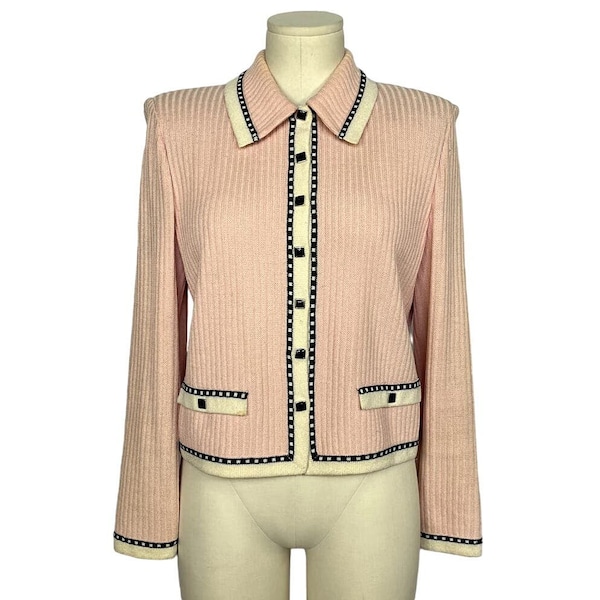 1990s St. John Pink Cardigan | Size 6 | Button Up | Vintage