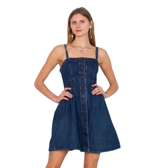denim dress 70s Vintage 70s Patchwork Denim Overall Dress