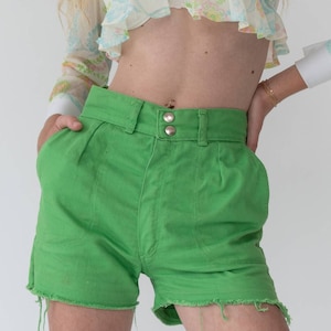 70s Green Wrangler Shorts | Small | Cut Offs | VTG Vintage