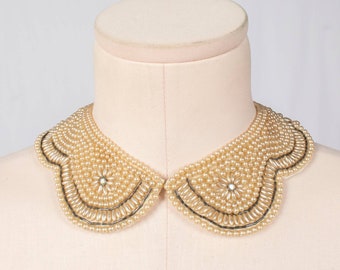 50s Starburst Beaded Collar| Length- 17.5"| Vintage VTG