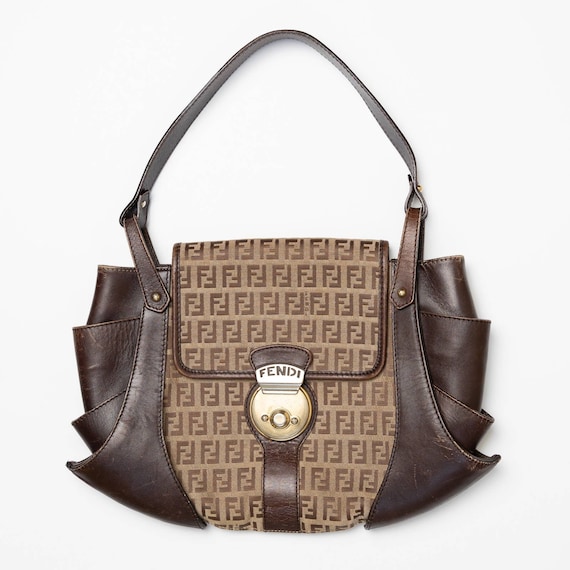 2000s Fendi Leather Bag | Zucchino Monogram | Designer | VTG