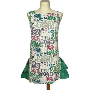 60s Novelty Fashion Print Shift Dress | VTG Vintage