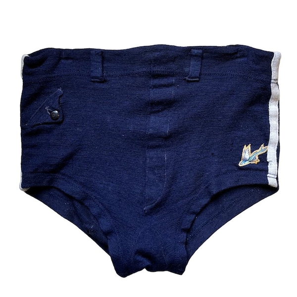 1940s Catalina Wool Swim Trunks | Navy | Men's Shorts | Vintage