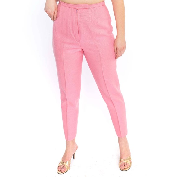 1960s Bobbie Brooks Pink Wool Pants Waist 29 Vintage VTG 