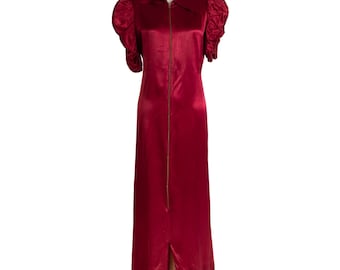 1940s Satin Dressing Gown | Bust 36" | Vintage