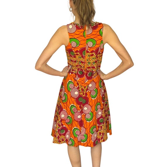 80s Vintage Dress | Small | Fit and Flare |orange | Abstract | VTG - Etsy