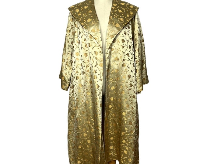 1960s Pastel Floral Brocade Swing Coat