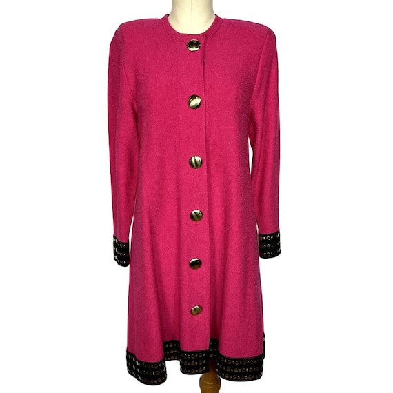 1980s Pink Knitted Coat | Bust 38 | Size 4 | Vint… - image 1