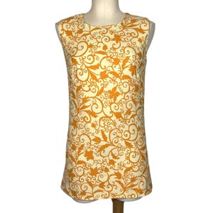 1960s Mini Dress | Orange and White | Extra Small | Vintage