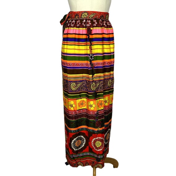 1970s Maxi Wrap Skirt | Colorful | Dopamine Dressi