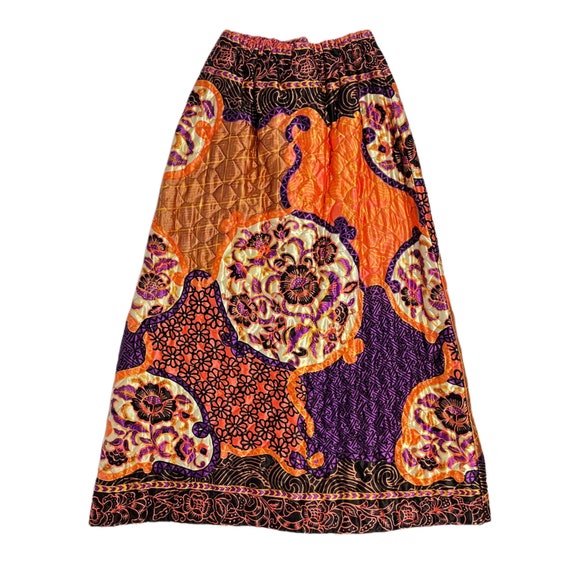 1960s Quilted Maxi Skirt | Psychedelic | Purple &… - image 2