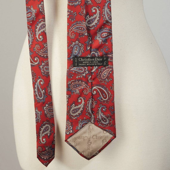 Christian Dior Red Pattern Tie | Length 58" | VTG… - image 2