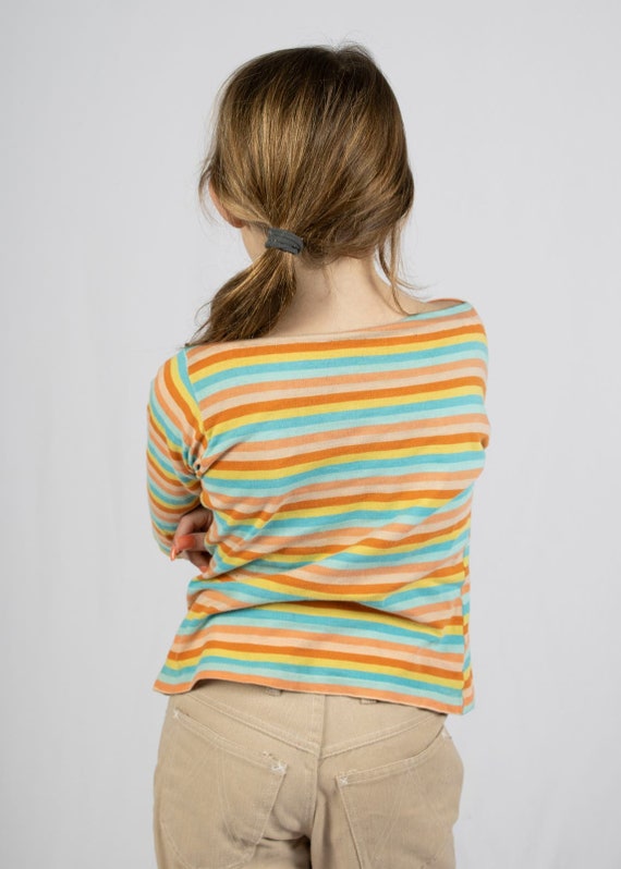 1960s Multicolor Striped Children's Long Sleeve |… - image 3