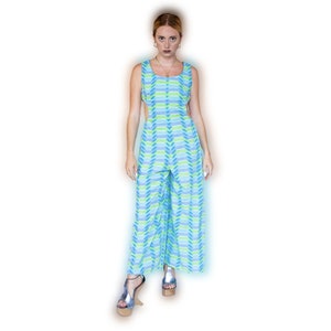 1970s Cutout Jumpsuit Vintage Inspired Mod