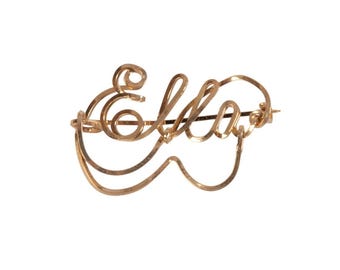 1940s &quot;Ella&quot; Pin | Gold Tone | Name Pin | Vintage