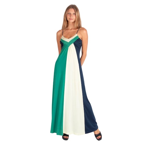 fitted lace wedding dress Maxi Pleated Bow Dress-Green Navy