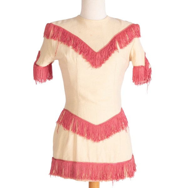 Vintage Fringed Waist-slimming Dress