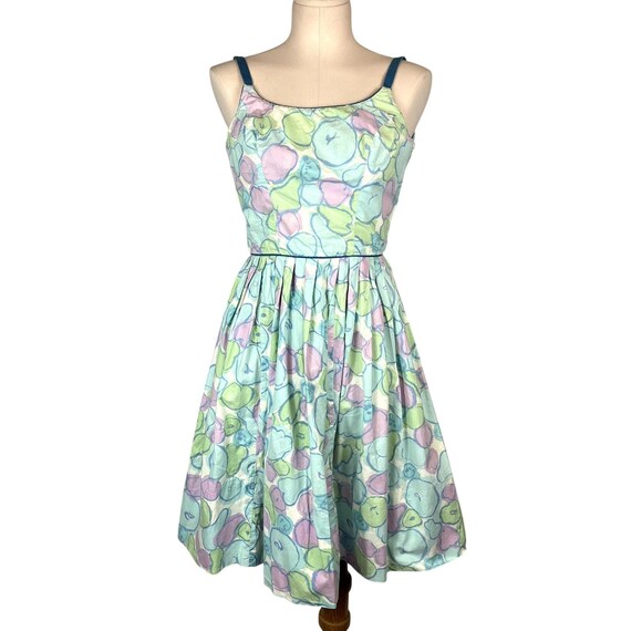 1950s Pastel Multicolor Pleated Dress | Abstract | XS | Vintage - Etsy