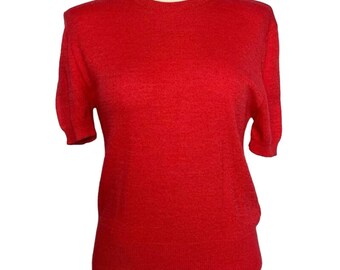 Pull rose corail Années 50 | Cachemire | Buste 36 | millésime