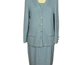 1990s Blue St John 4 Piece Set | Wool | Sizes 4, 6, 8 | Vintage