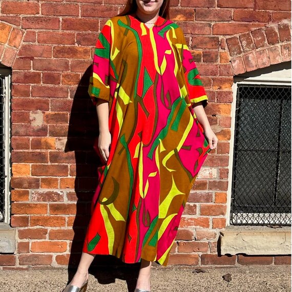 60s Psychedelic Kaftan | Size M | VTG Vintage