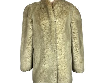 1970s Tan Fur Coat | Large | Vintage