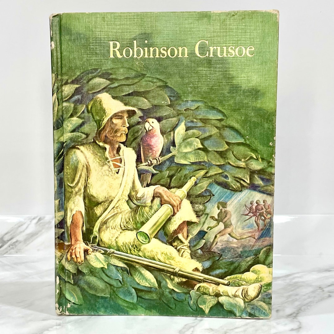 Vintage Robinson Crusoe by Daniel Defoe, Illustrated Junior Library ...