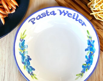 Pasta Perfection handmade ceramic personalized big serving bowl