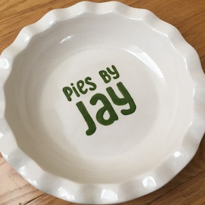 Custom ceramic personalized deep dish baker or pie server monogrammed family name custom recipe gift image 5