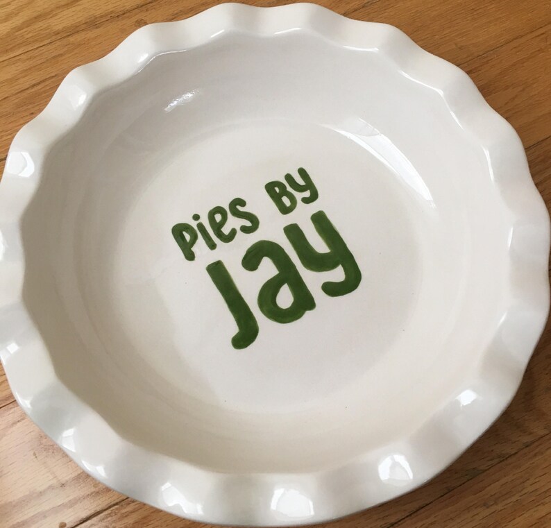 Custom ceramic personalized deep dish baker or pie server monogrammed family name custom recipe gift image 5